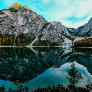 Mountain Landscapes - A breathtaking view of Lake Braies with mountain #1525041