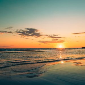 Beach Scenery - Captivating sunset over the Adriatic Sea with cl #15585597