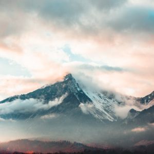 Mountain Landscapes - Stunning mountain peaks covered in fog with past #1772973
