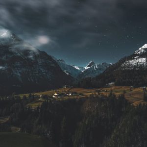 Mountain Landscapes - A peaceful mountain village nestled in a valley  #20779808