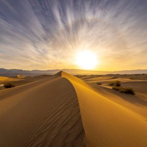 Desert Wilderness - Stunning sunset over desert sand dunes with vibr #28639218