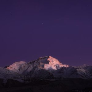 Mountain Landscapes - Purple twilight sky over snowcapped mountains cr #29496215