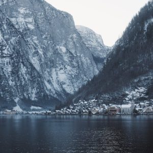 Mountain Landscapes - Tranquil winter scene of a snowy mountain villag #30808652