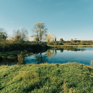 Lake Reflections - Tranquil autumn landscape with reflective lake a #34879500