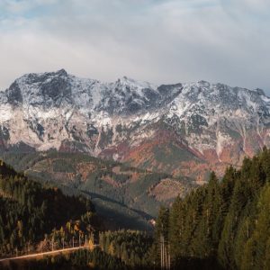 Mountain Landscapes - Beautiful autumn view of snow-capped Alps surrou #35866133