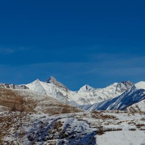 Snow Mountains - Scenic view of snowy mountains and blue sky, ide #36028834