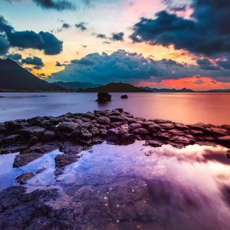 Lake Reflections - A breathtaking view of a sunset reflecting over  #4700630