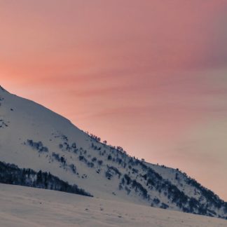 Snow Mountains - Snow-covered mountain landscape with a vivid pin #6978233