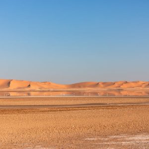 Desert Wilderness - Serene view of Algeria's Sahara Desert showing e #9337306