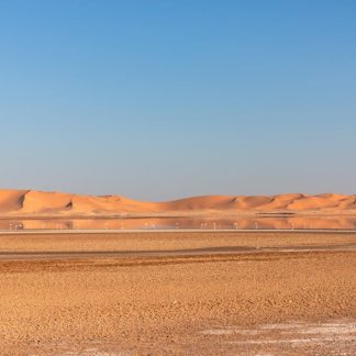 Desert Wilderness - Serene view of Algeria's Sahara Desert showing e #9337306